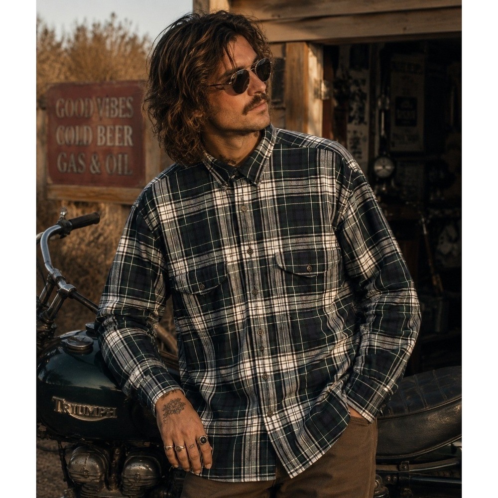 Eddie Bauer Legends Heavy Flannel Long Sleeve Button Up Shirt Men's 2XL Tall